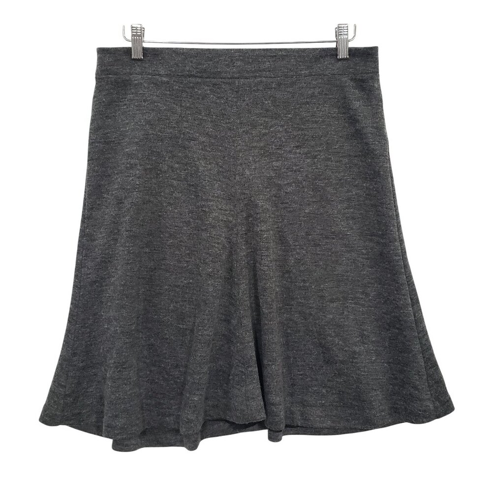 Ann Taylor Loft Charcoal Gray A Line Midi Skirt Size 8 Minimalist Chic Preppy‎